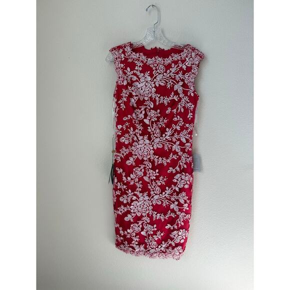 NWT Tadashi Shoji Embellished Lace Sheath Dress Size 10 - Picture 2 of 8